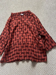 Sahara Rust Linen/Cotton Oversized Tunic top Size 18-20-22 (XL) - Picture 1 of 5