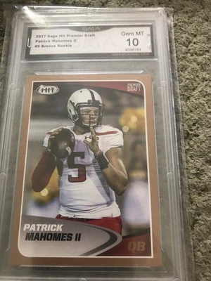 2017 SAGE MAHOMES ROOKIE RC GOLD GMA 10 GEM MT MANY SB CHAMP RARE  HOT CARDS!!!! - Image 1 of 2