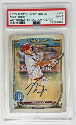 2020 Topps Gypsy Queen Mike Trout Auto Bazooka Back #/25 -PSA 9 - Image 1 of 2