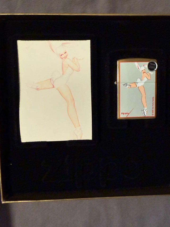 ZIPPO ограниченного тиража Petty зажигалка "Кролик с коньками" новый в коробке сертификат подлинности никогда не ударил  - Изображение 1 из 4