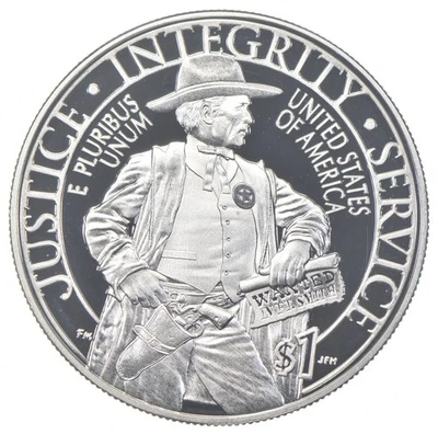 2015-P Proof US Marshals  Commemorative Silver Dollar $1 - Image 1 of 3