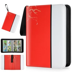 Trading Card Binder, 4 Pocket 400 Cards Holder with 50 Removable Sleeves Disp... - Picture 1 of 7