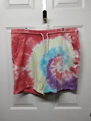 Pantalones Cortos Jogger Bermudas Azul Marino Antiguo Grandes Colores Tie Dye Foto 1 de 4