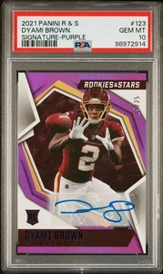 DYAMI BROWN 2021 PANINI ROOKIES & STARS #123 PURPLE #/25 WASHINGTON PSA 10 💎 💎 - Picture 1 of 2