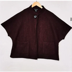 Tally Ho 100% Wool Cape Sweater Women Sz S Lagenlook Boho Style - Picture 1 of 6
