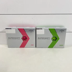 Callaway Supersoft Golf Balls 1 Dozen Pink 9 Green Matte Finish New Improved - Picture 1 of 8