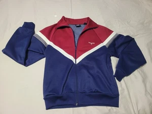 Vintage Spalding Track Polyester Jacket Red White Blue Grey Size M - Picture 1 of 8