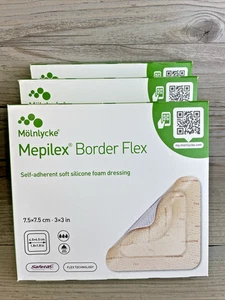 15 Mepilex Border Flex 595200 Silicone Foam Dressing 3x3 Ex. 2023-2026 3 Boxes - Picture 1 of 4