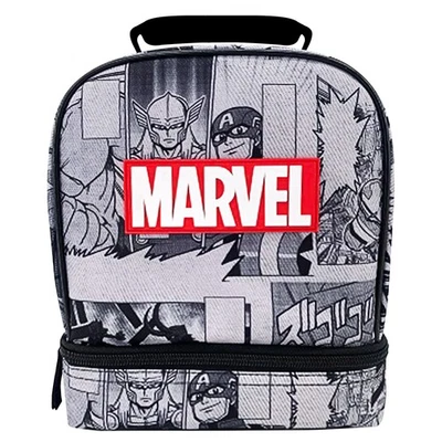 Fiambrera aislada de doble compartimento Marvel Avengers, bolsa de almuerzo gris Foto 1 de 2