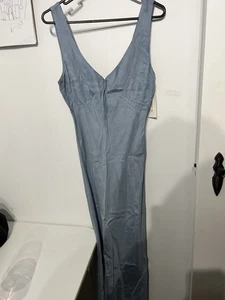 Glassons Cupro Maxi Dress Blue 8 New - Picture 1 of 2