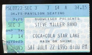 Vintage 1995 Steve Miller Doobie Brothers Concert Ticket Stub Burgettstown PA - Picture 1 of 1