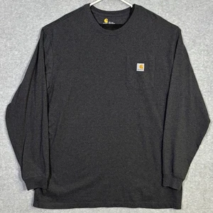 Carhartt Original Fit Grau Langarm T-Shirt Tasche Logo Herren 2XL Tall - Bild 1 von 5
