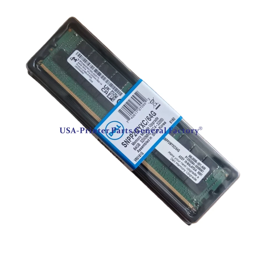 Fits For SNPP2MYXC 64G AA799110 Dell 2Rx4 64GB DDR4 PC4-3200 RDIMM RAM Memory - Image 1 of 4