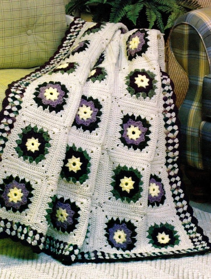 PRETTY Amethyst Garden Afghan/Crochet Pattern INSTRUCTIONS ONLY - Image 1 of 1