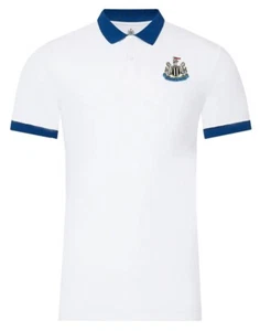 NEWCASTLE UNITED NUFC Official Mens Cotton Short Sleeve White Polo Top Castore - Picture 1 of 2