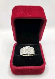 Sterling Silver Step Pyramid Pave Ring Sz 6.5 JWBR Kay Jewelry - Picture 1 of 10