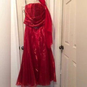 Aspeed rot heiß 2 teiliges Korsett & Rock Abschlussball / Abend / Urlaub / Kleid med - Bild 1 von 16
