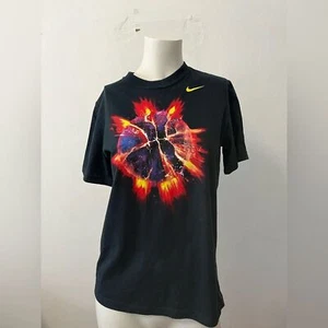 Nike crew neck navy blue sunburst flame lit fire basketball tee - Picture 1 of 4