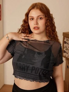 Top de malla gris para mujer Shein X Harry Potter XL - Imagen 1 de 1