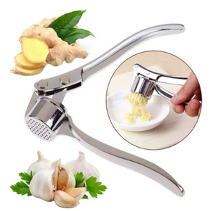 Stainless Steel Garlic Press Crusher Squeezer Masher Home Kitchen Mincer Tool - Picture 1 of 8
