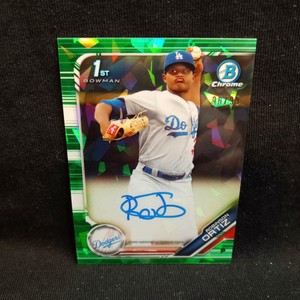 ROBINSON ORTIZ DODGERS 2019 BOWMAN CHROME 1ST GREEN ATOMIC AUTO /99
