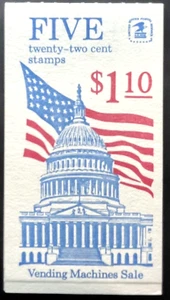 1985 BK144 Flag over Capitol 2116a 5 x 22C Complete Booklet MNH Unopened Sealed - Picture 1 of 2