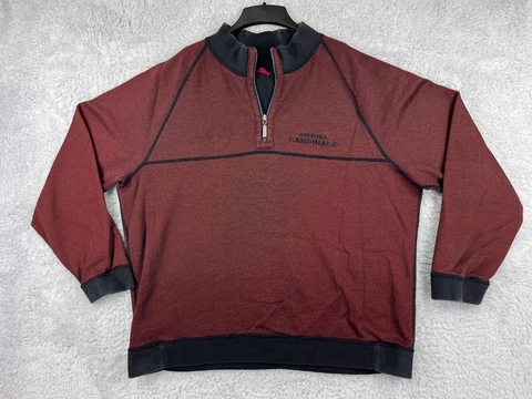 Arizona Cardinals NFL Tommy Bahama Sweater Mens 2XL XXL Red 1/4 Zip Reversible Cover