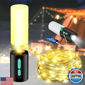 Camping String Lights-Camping Lantern with String Light(33Ft),Rechargeable Fl - Picture 1 of 5