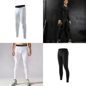 US Men's Base Layer Workout Compression Leggings Gym Sports Training Tight Pants - Picture 1 of 14