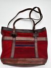 Women’s Large Red Leather Purse Made In Bolivia Suede Shoulder Bag