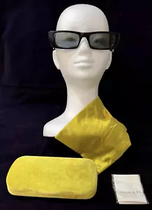 Gucci Rectangular Sunglasses GG0516S Black/Gold/Pearl 52mm - Picture 1 of 21