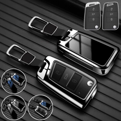 Zinc Alloy TPU Car Key Case Cover For VW Golf Skoda Seat Polo Tiguan Karoq Leon Foto 1 de 4