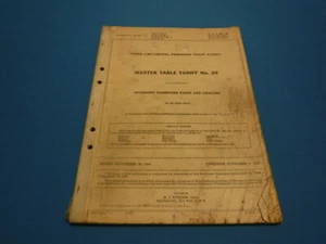 Trunk Line-Central Passenger Tariff Bureau- Master Table Tariff No. 25, 1958 - Picture 1 of 3