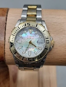 Invicta Ladies Pro Diver Quartz Watch 6895 6" Two Tone Band 30mm Case MOP Dial - Picture 1 of 23
