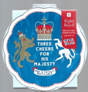 Krönung Karl III. - Pappteller & Essensfahnen - NEU - UNBENUTZT - UK PORTOFREI - Bild 1 von 3