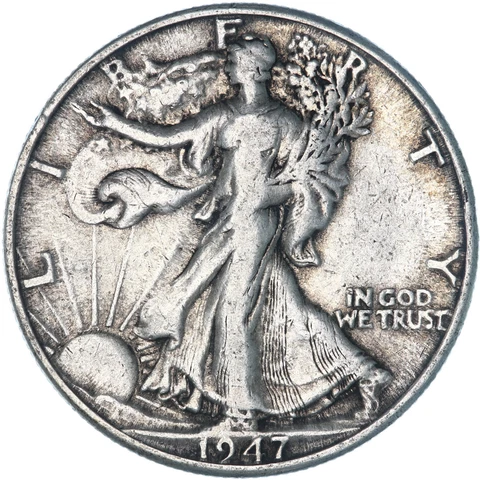 1947 D Walking Liberty Half Dollar 90% Silver Fine FN See Pics Y296 Cover