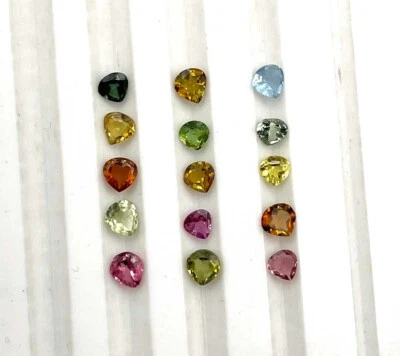 Natural Multi Tourmaline Heart Cut Loose Gemstone Lot 54 Pcs  3-3.50 MM 6 CT - Image 1 of 4