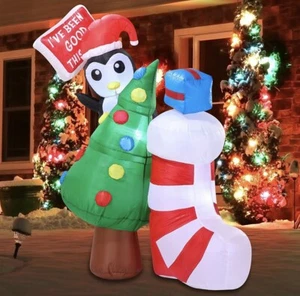 JoieDomi Holiday Gonfiabile "Sono stato buono quest'anno" Pinguino, Albero, Canna di Caramelle - Foto 1 di 3