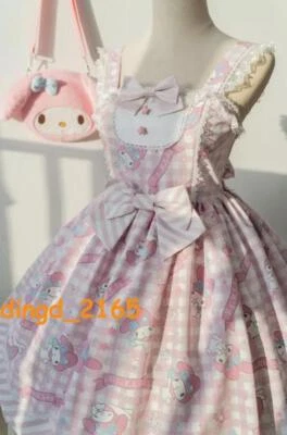 Sweet Cinnamoroll Kuromi My Melody Lolita Girls Dress Cute Slip Strap Skirt - Image 1 of 4