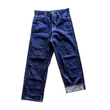 Eytys x H&M Wide Leg Selvedge Raw Denim Jeans Button Fly Medium Blue 32x30