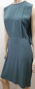 Vestido de Noche MARNI Azul Oscuro Seda Sin Mangas Plisado Drapeado Trasero Abierto 40 UK8 - Imagen 1 de 11