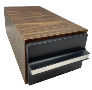 EUC Vintage Cassette Drawer Caddy, Wood-Veneer &Plastic, 12" x 5 1/2" (#3 of 6) - Picture 1 of 13