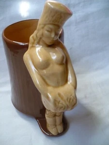 Vintage Pottery Mug, Nude Woman Handle, May be Riddell 1950's - Picture 1 of 8