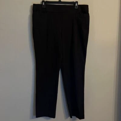 Liz Claiborne女式16个职业裤Woth Tummy Control黑色直筒裤 — 第 1/4 张图片