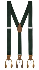 Buyless Fashion Men Adjustable Suspenders 48" 1 1/4" Clips And Buttons Y Back - Picture 1 of 77