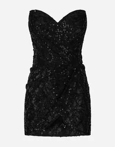 Dolce & Gabbana (NWT) Black Sequin Mini Dress, Size IT 40/US 4 - Picture 1 of 10