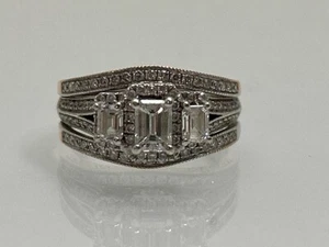 1,5 CTW 109 Diamant Verlobungsring 14K 2-Ton 6,6 Gramm Größe 7 (NJL025342) - Bild 1 von 9