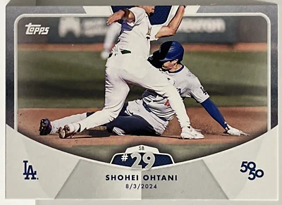Topps Shohei Ohtani 50/50 Los Angeles Dodgers Stolen Base #29 8/3/2024 Card #62 - Image 1 of 2