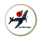 Lest We Forget F4U Corsair Military Silver Colour Badge With A Velvet Bag