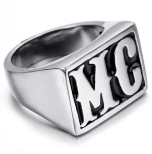 Men's Motorcycle Rider Harley Club MC Theme Biker Stainless Ring Size 7-14 US - Picture 1 of 4